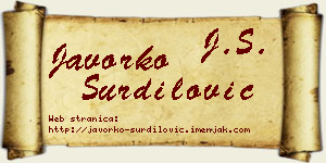 Javorko Šurdilović vizit kartica